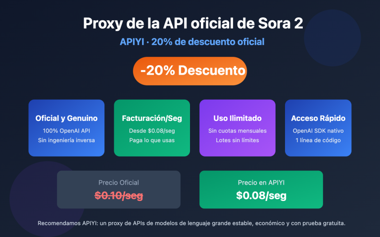 sora 2 official api proxy apiyi discount guide es image 0 图示