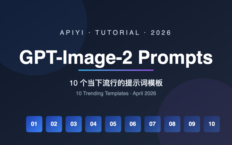 gpt image 2 prompts collection 10 popular templates april 2026 image 0 图示