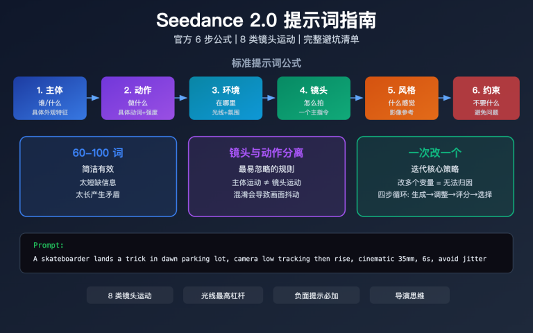 seedance 2 0 prompt guide video generation camera style tips image 0 图示