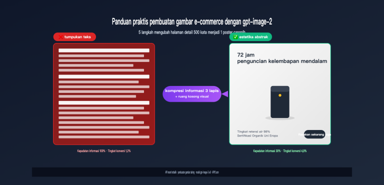 Panduan Praktis Pembuatan Gambar E-commerce gpt-image-2: 5 Langkah Mengubah Halaman Detail 500 Kata Menjadi 1 Poster Premium