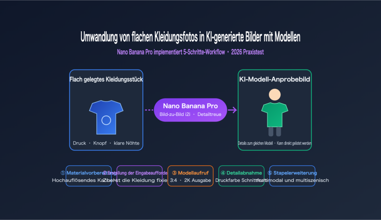 nano banana pro flat lay to model photo apparel workflow de image 0 图示