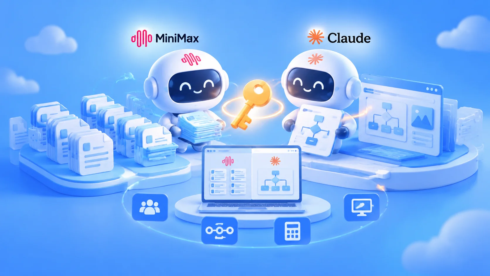 MiniMax M3.1 Flash 搭配 Claude Opus 5.5：批量活交给 M3.1 Flash、难活交给 Opus，一个 Key 两个都用